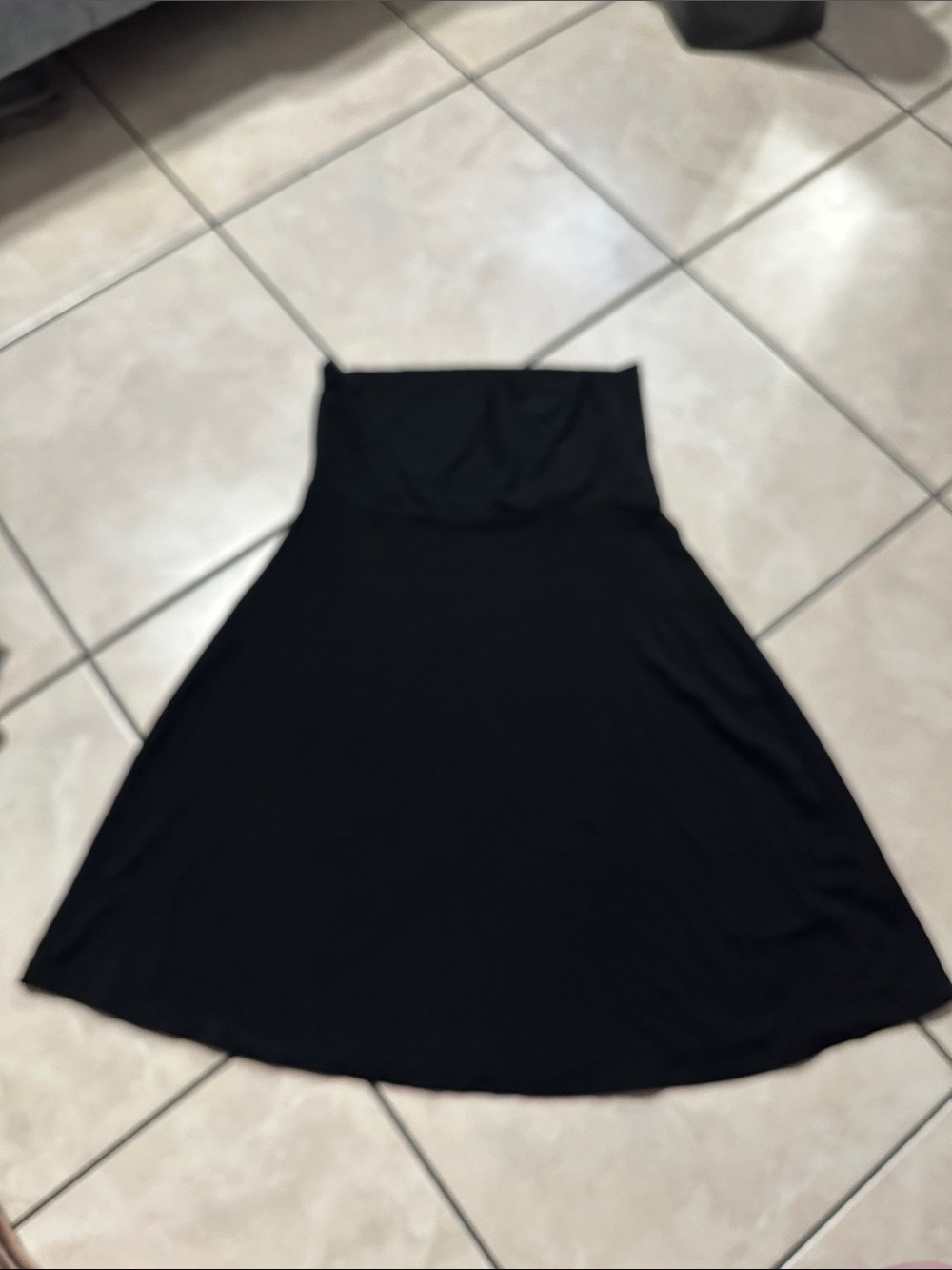 Old Navy Black Midi Skirt with Fold-Over Waistband